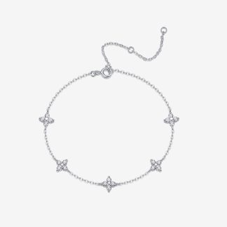 Elegant Moissanite Geometric Star Design S925 Sterling Silver Fashion Bracelet