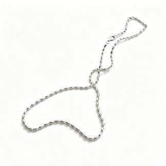 Polished Modern Olive Silver 925 Sterling Silver Minimalist Adjustable Collarbone Bead Chain Necklace