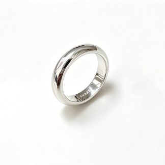 Polished Irregular Rounded Geometric Smooth Domed Band 925 Sterling Silver Ring