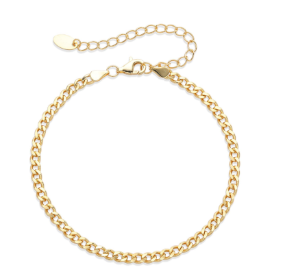 Classic Cuban Link Minimalist Unisex Adjustable Chain 925 Sterling Silver Bracelet