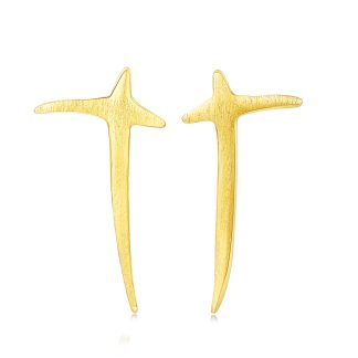Fashion nable Simple Men Streamline Warrior 925 Sterling Silver Studs Earrings
