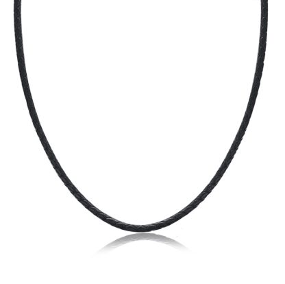 Handmade Cattle Hide Leather 925 Sterling Silver Necklace Men 18" 20" 22" 24"