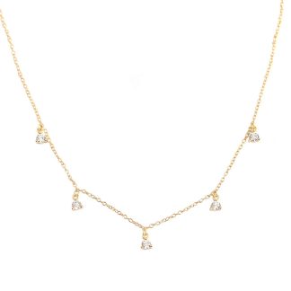 Elegant Geometry Round CZ Tassels 925 Sterling Silver Necklace