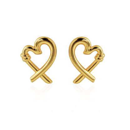 Honey Moon Hollow Heart 999 Sterling Silver Romantic Fine Jewelry Women’s Stud Earrings