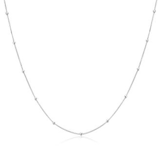 Fashion Beaded Box 925 Sterling Silver 16″/18″ Chain
